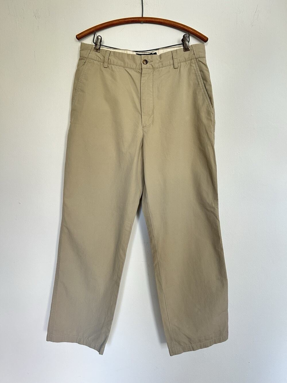 Filson Poplin Chino Pants Men 32 (31x28.5) Khaki Wide Straight Leg 100% Cotton